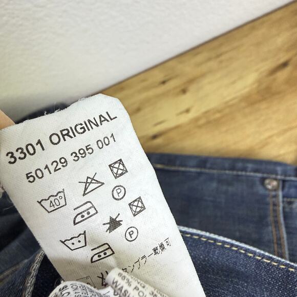 G-Star Raw 3301 Original Jeans Mens Size 30 Blue Straight Leg Button Fly 30x28.5 - Picture 13 of 14